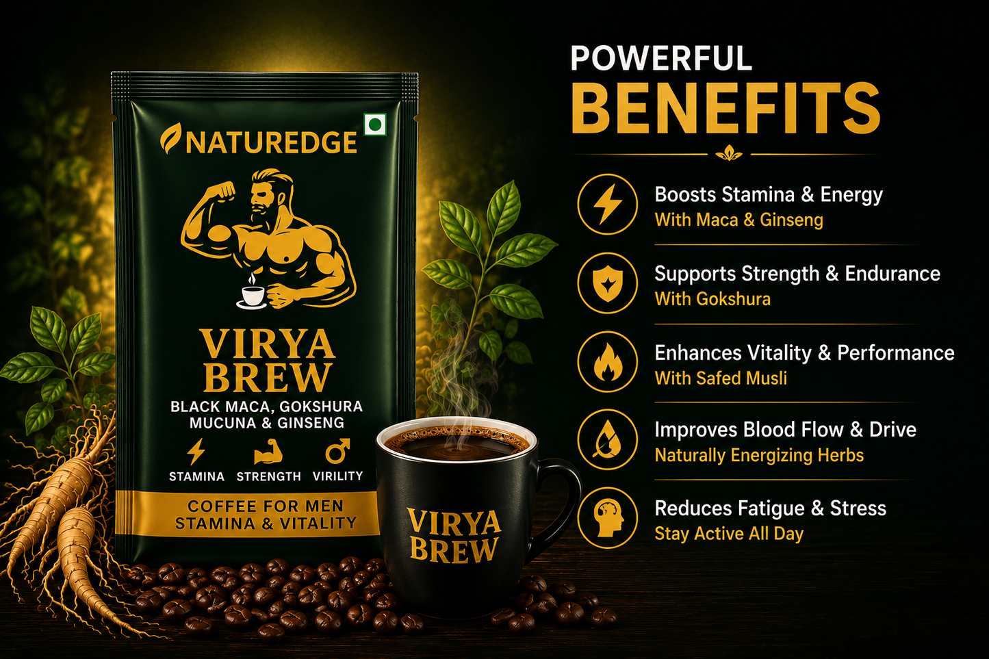 NaturEdge Virya Brew Buy 3 Get 3 Free Combo Pack (6 Sachets)
