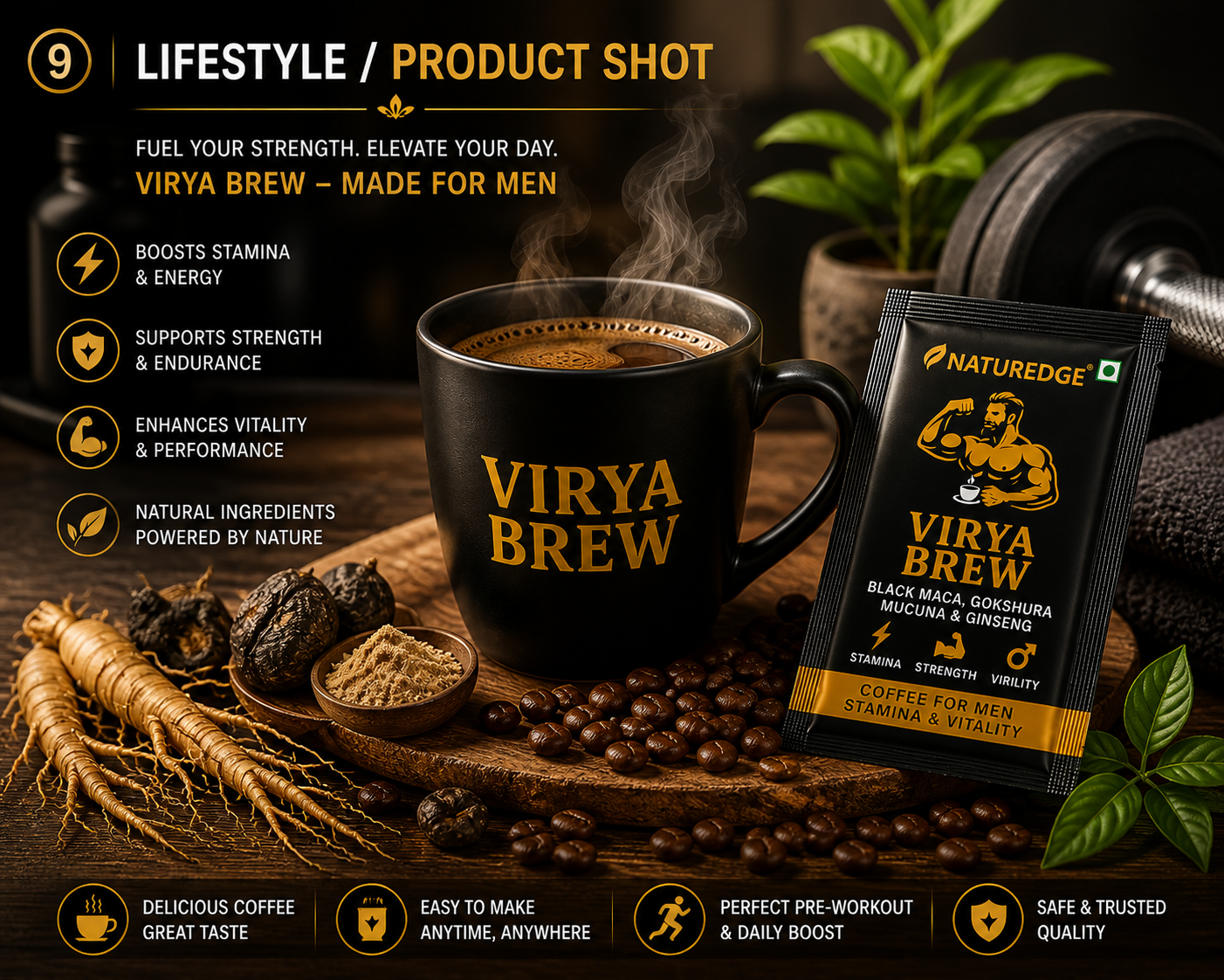 NaturEdge Virya Brew Buy 3 Get 3 Free Combo Pack (6 Sachets)